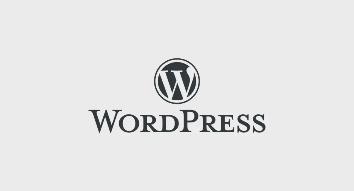 Logo WordPress z napisem WordPress.