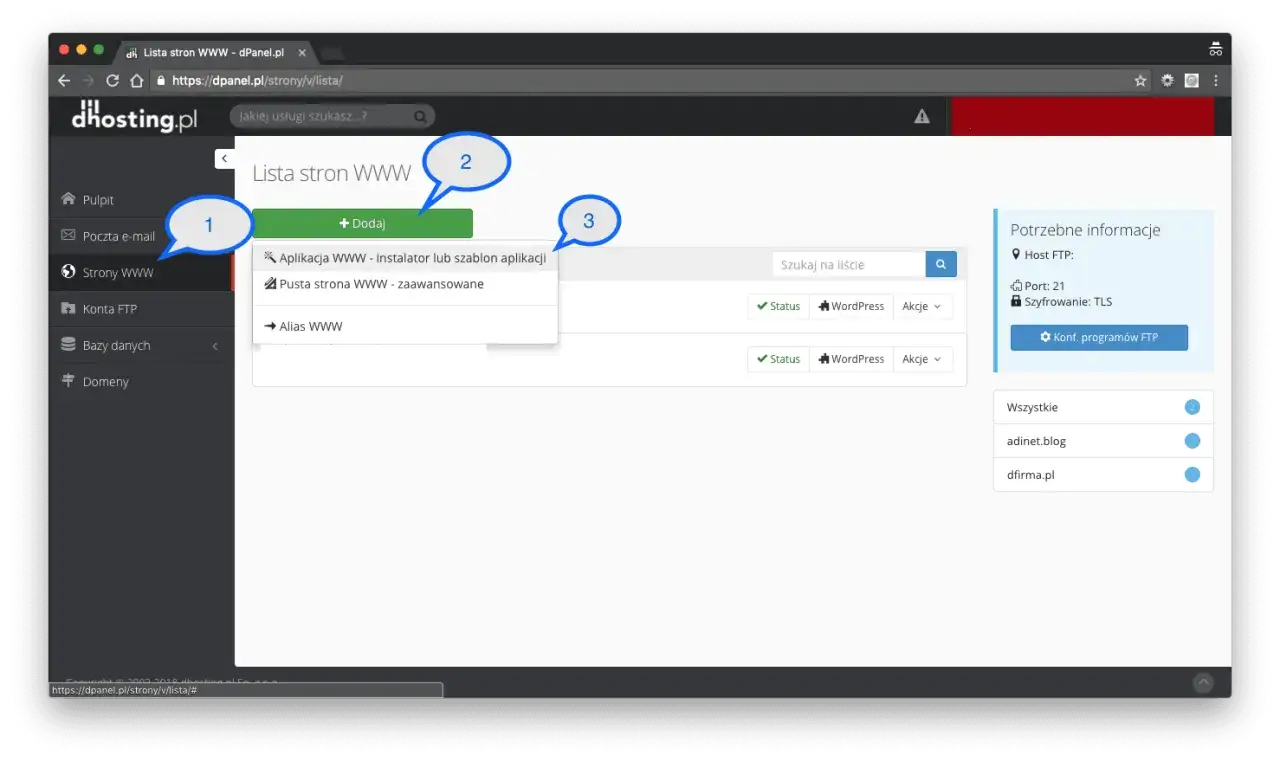 ręczna instalacja wordpress krok po kroku