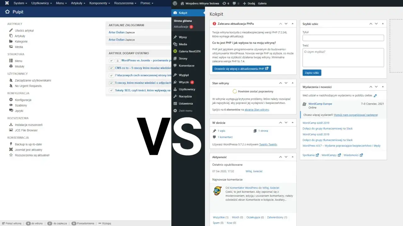 Joomla vs WordPress comparison