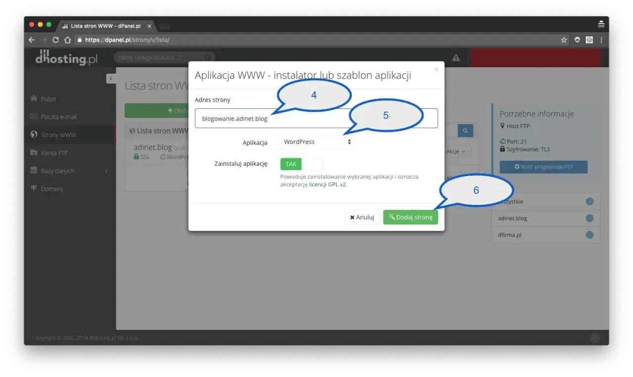 pierwsze kroki po instalacji wordpress